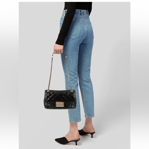 MICHAEL Michael Kors Women's Sloan Large Black Chain Shoulder Bag with dust bag - Picture 2 of 16